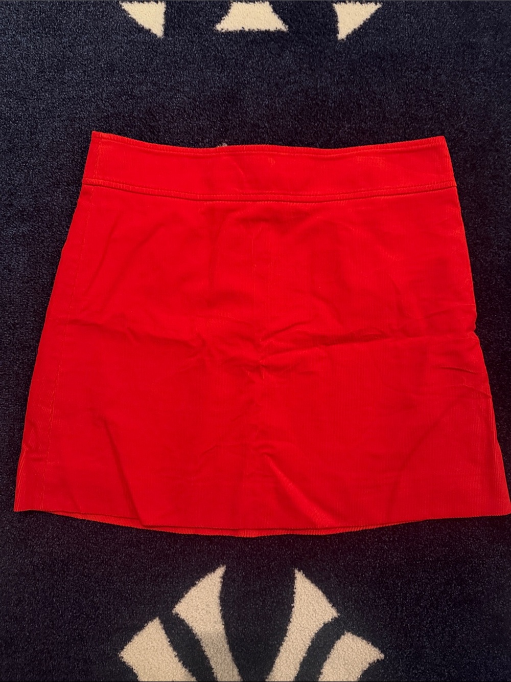 J. Crew Red/Orange Corduroy Mini Skirt